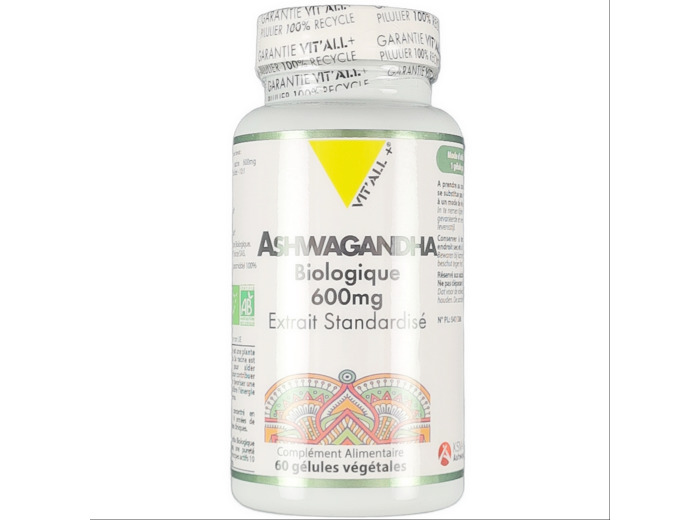 Ashwagandha Biologique 600 mg 60 Gélules Végétales