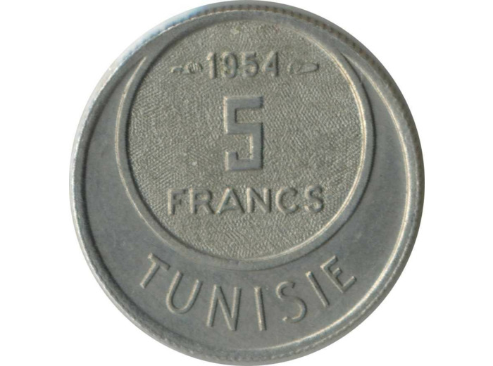TUNISIE 5 FRANCS 1954 TTB+