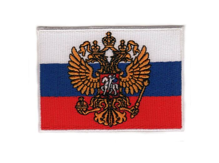 Patch drapeau Russie avec armoiries