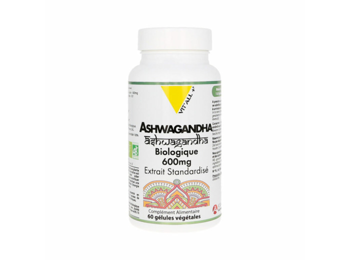 Ashwagandha 600mg Bio-60 gélules végétales-Vit'all+