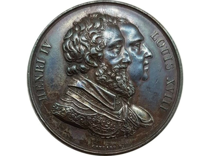 MEDAILLE - HENRI IV LOUIS XVIII  CUIVRE SUP-