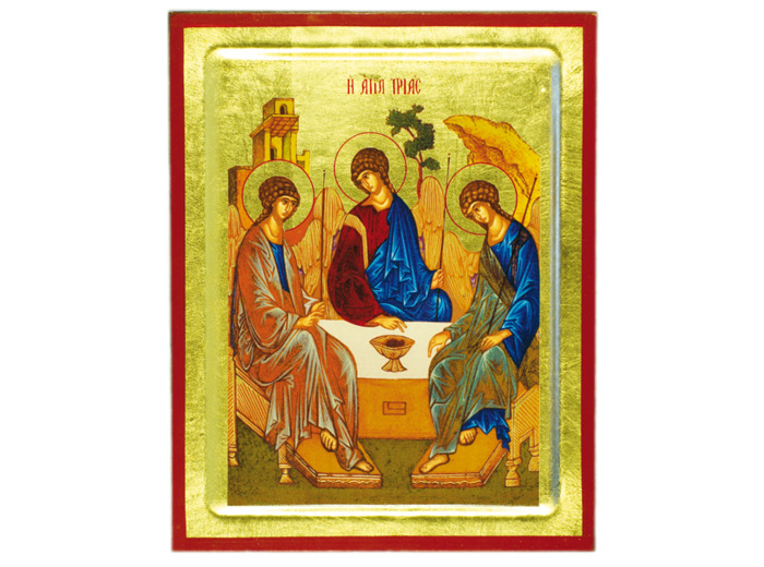Icône dorée incurvée 18*23cm - TRINITE ROUBLEV