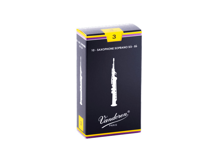 Boîte de 10 anches de saxophone soprano force 3 Vandoren