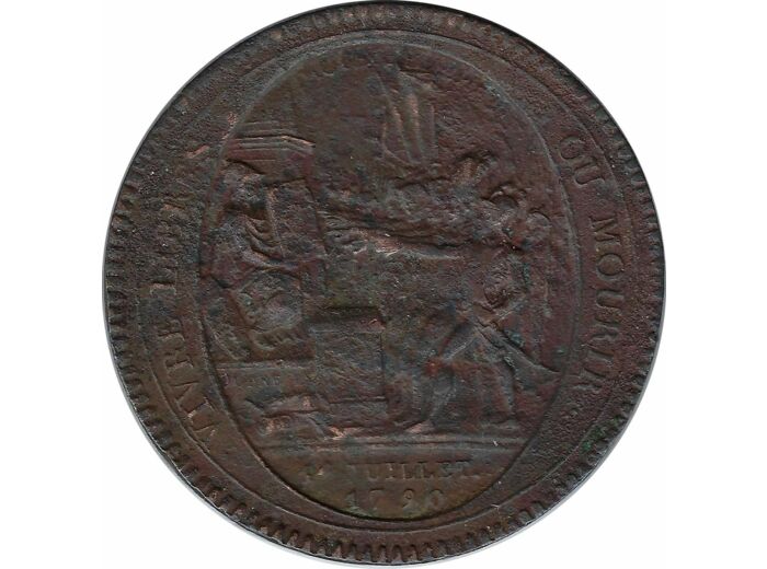 FRANCE MONNERON 5 SOLS PACTE FEDERATIF 1792 AN IV B+ N1