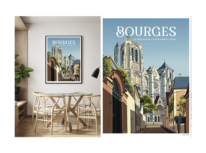 BOURGES-RUE PORTE JAUNE - POSTER