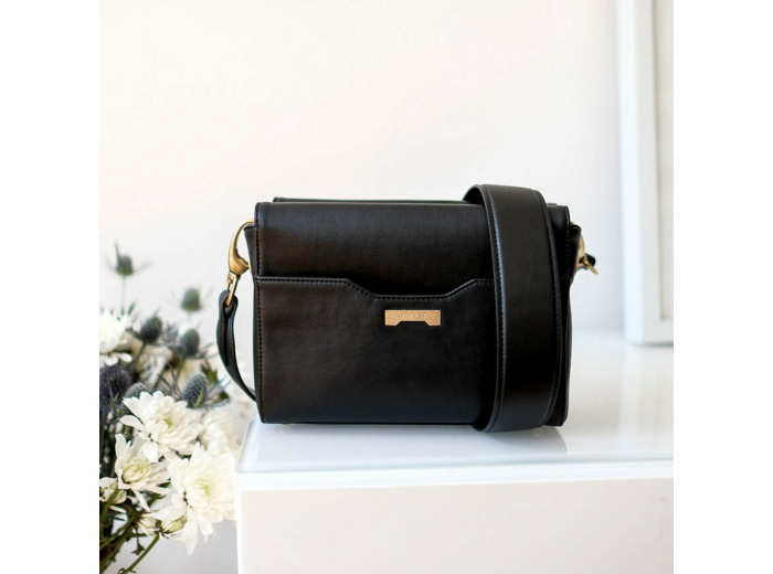 Sac Bandoulière en Cuir Vegan Noir
