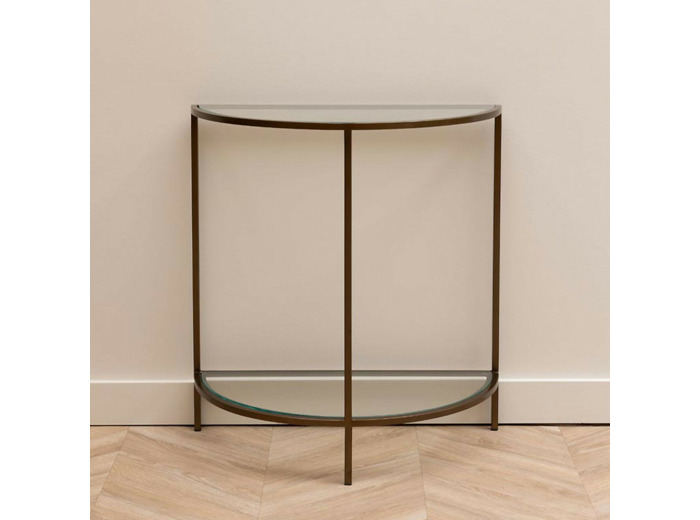 Console Demi Lune Astria Verre 76x70x35cm