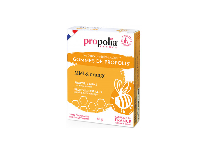 Gommes de Propolis Miel Orange sachet de 45g sous étui