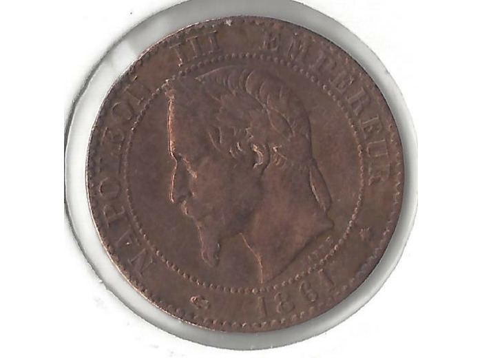 FRANCE 2 CENTIMES NAPOLEON III 1861 A  sous 1  TTB