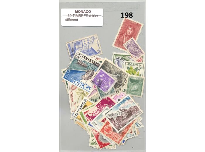 60 TIMBRES MONACO DIFFERENTS A TRIER  *198