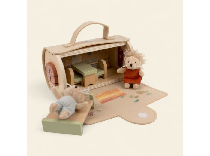 Maison de poupée avec peluche miniature - Maison Rondin