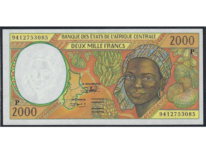 BANQUE DES ETATS DE L'AFRIQUE CENTRALE B.E.A.C TCHAD 2000 FRANCS 1994 P SPL