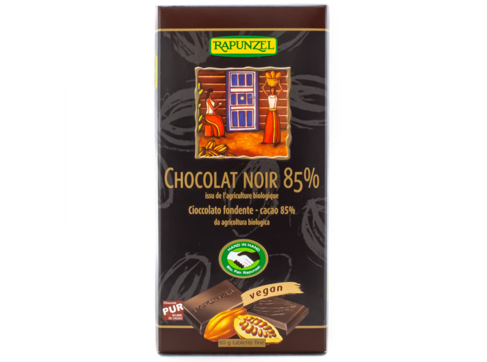 Chocolat Noir 85% Cacao de Bolivie Bio 80g