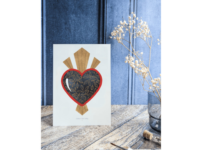 Affiche "Love Vitæ" Cœur sacré gris