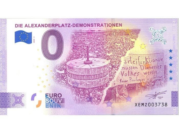 ALLEMAGNE 2020-2 DIE ALEXANDERPLATZ DEMONSTRATIONEN BILLET SOUVENIR 0 EURO