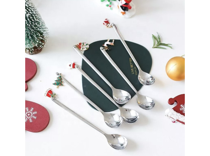 Cuillère argentée déco Noël