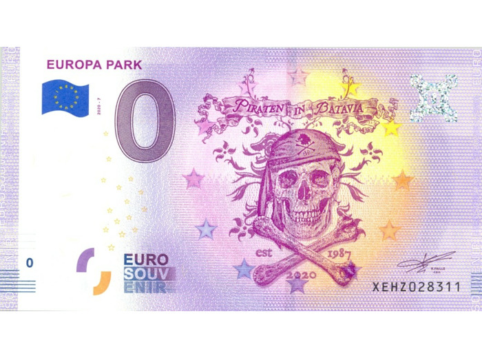 ALLEMAGNE 2020-7 EUROPA PARK PIRATEN IN BATAVIA BILLET SOUVENIR 0 EURO