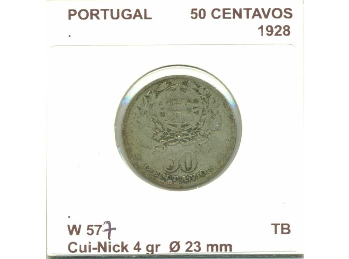PORTUGAL 50 CENTAVOS 1928 TB