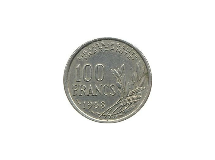 FRANCE 100 FRANCS COCHET 1958 TTB