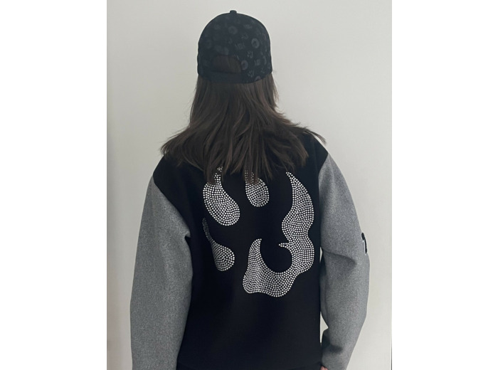 Teddy sportswear à strass – noir et gris  – Édition limitée