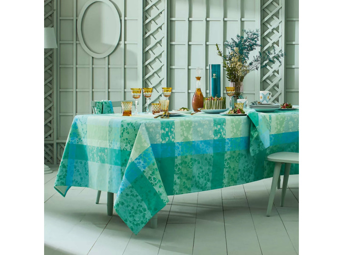 Nappe MILLE FEUILLAGES TURQUOISE Garnier Thiebaut