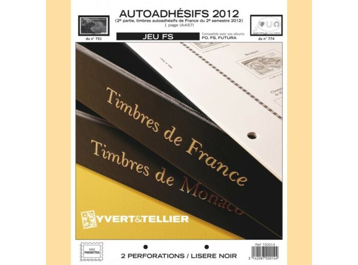 FEUILLE COMPLEMENTAIRE FRANCE 2012 FS AUTOADHESIFS 2ème partie (SANS POCHETTE)