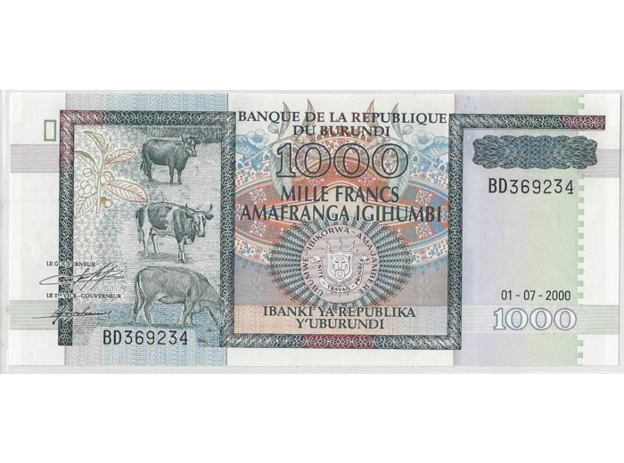 BURUNDI 1000 FRANCS 01/07/2000 NEUF