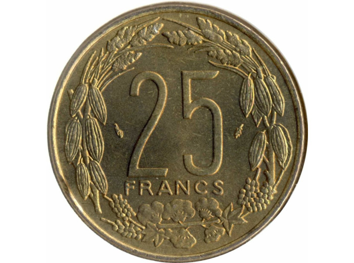 BANQUE DES ETATS DE L'AFRIQUE CENTRALE B.E.A.C 25 FRANCS 1975 SUP