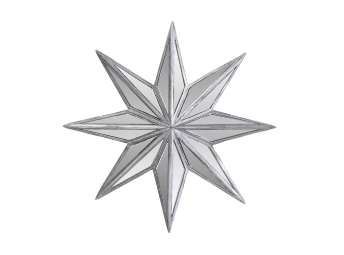 Étoile murale argentée 23x3x23cm