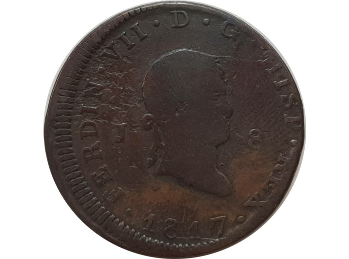 ESPAGNE 8 MARAVEDIS 1817 TB (W491)