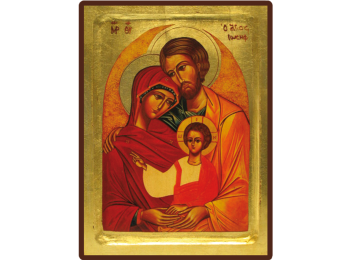 Icône dorée incurvée 14*18cm - STE FAMILLE