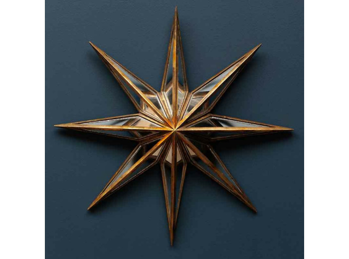 Étoile miroirs Véga dorée 6x53x53cm