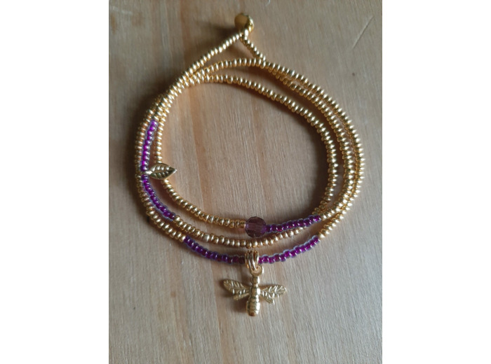 BRACELET MULTIRANGS BEE LAVENDER