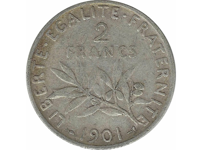 FRANCE 2 FRANCS SEMEUSE 1901 TB+ N2