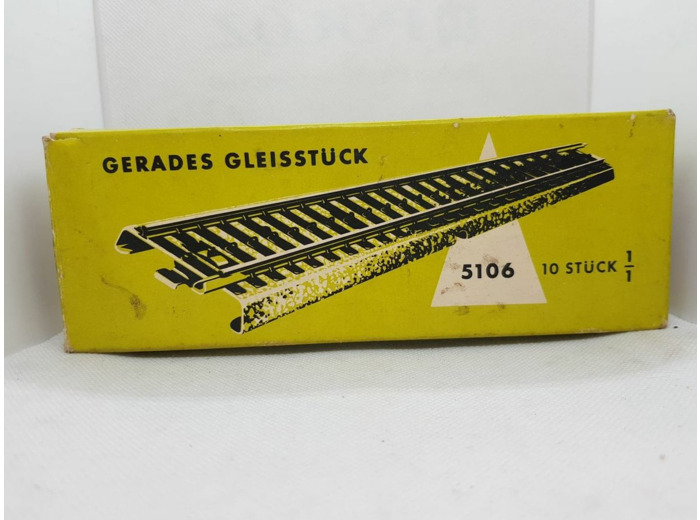 MARKLIN 5106 - BOITE DE 10 ELEMENTS DE VOIE DROIT RAIL BOITE D'ORIGINE VERT