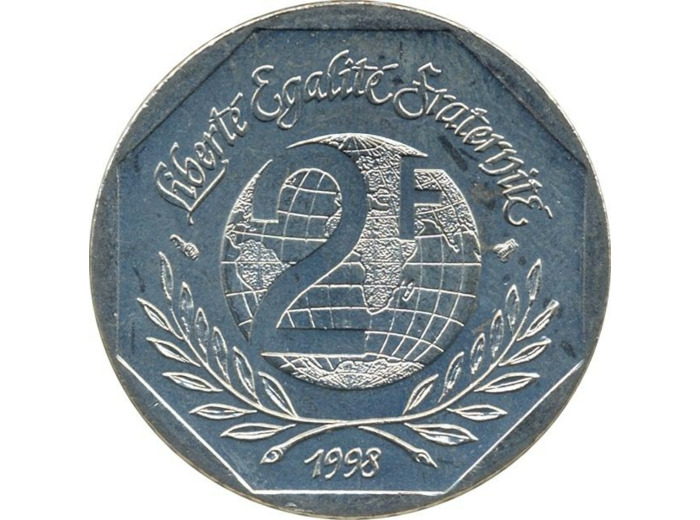 FRANCE 2 FRANCS DROITS DE L'HOMME 1998 SUP
