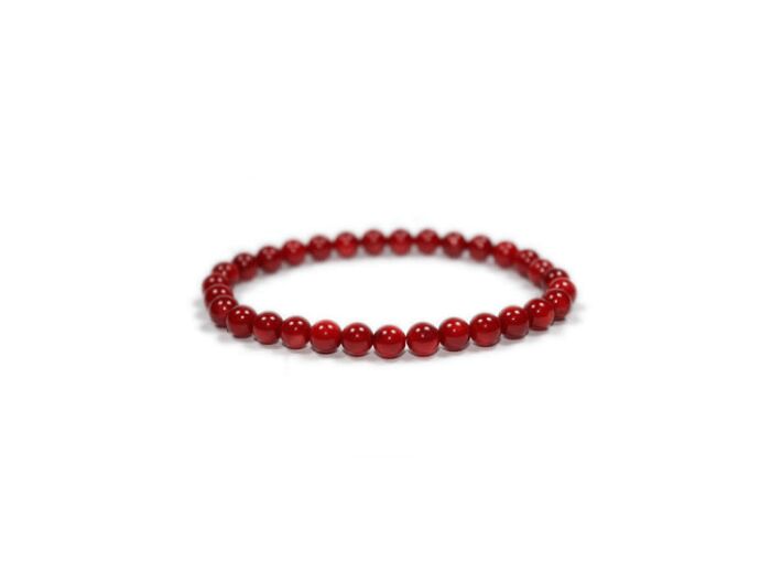 Bracelet en corail rouge 6 mm