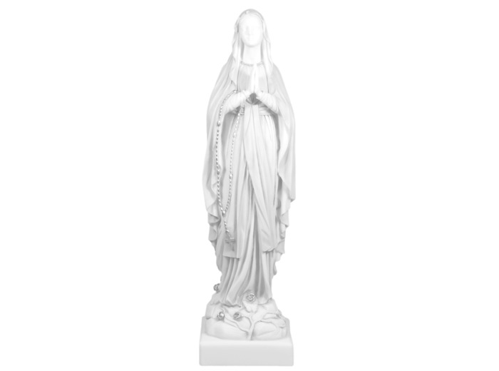 ND de Lourdes - Statue en albâtre 42cm -Blanche