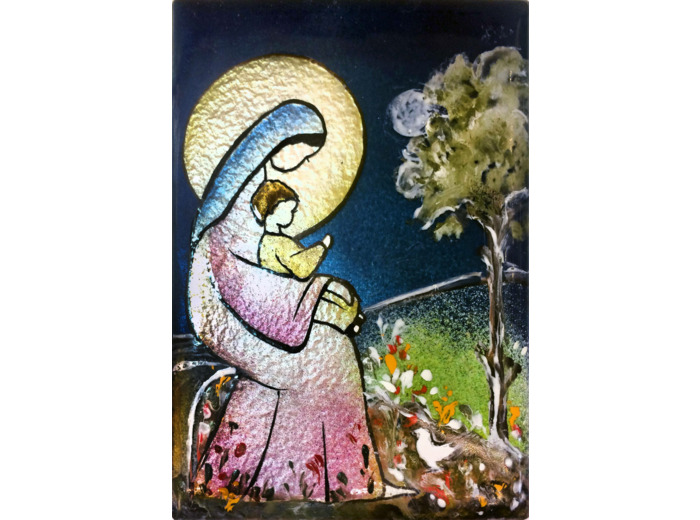 Vierge du Pin 11,6X8,4cm - EMAUX DU LIBAN
