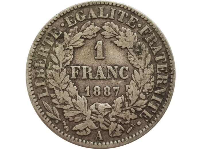 FRANCE 1 FRANC CERES 1887 A (Paris) TB+ (G465a)