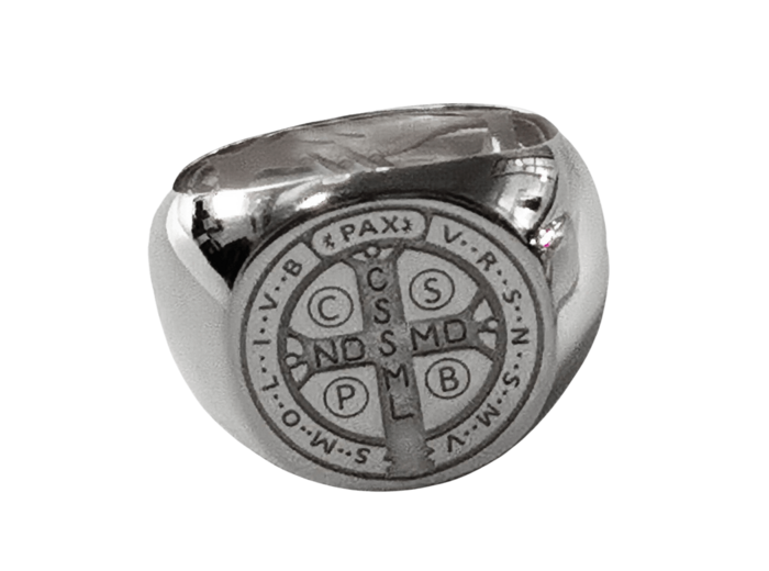 Bague en Plaqué Argent Platine Taille 68 - SAINT BENOÎT