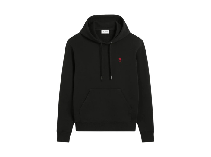 Ami Paris Hoodie Noir Coeur Rouge