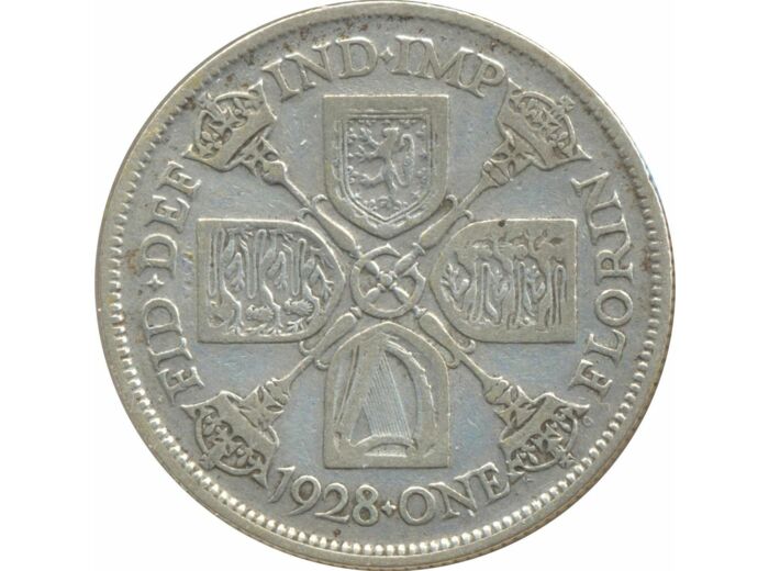 GRANDE BRETAGNE 1 FLORIN (2 SHILLING) GEORGES V 1928 TB+ N1