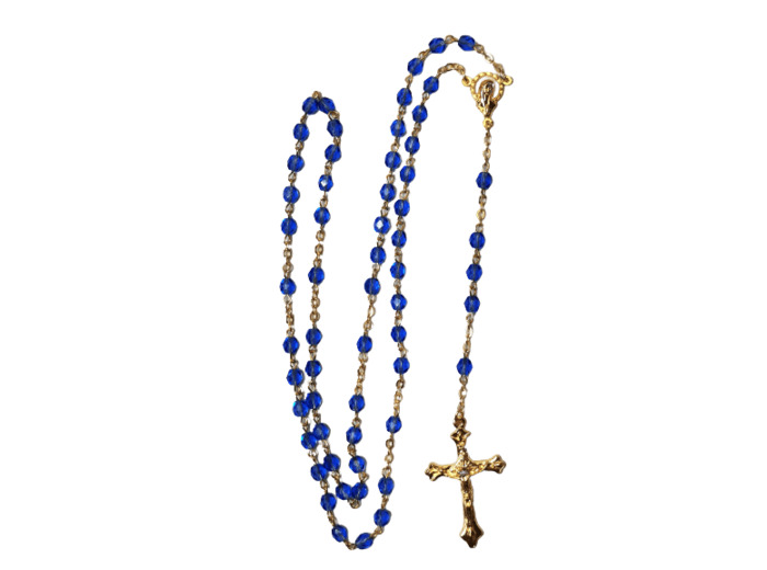 Chapelet Perles en Verre Sur Chaine Dorée - SAPHIR