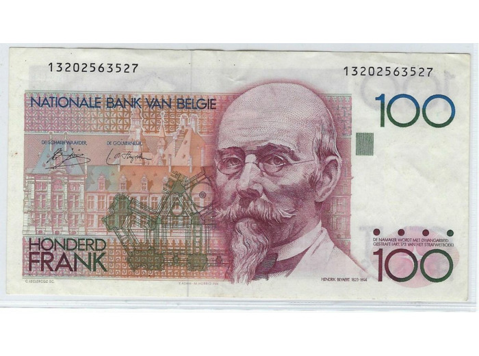 BELGIQUE 100 FRANCS NON DATE (1978-81) SIGNATURE 3 ET 9 TTB 527