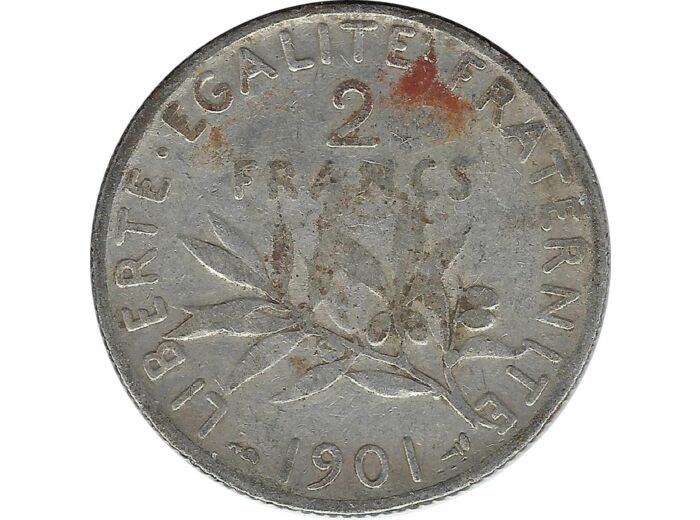 FRANCE 2 FRANCS SEMEUSE 1901 TB tache