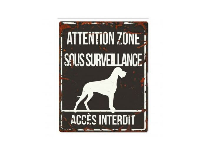Plaque "Attention" Dogue Allemand - 4 formats