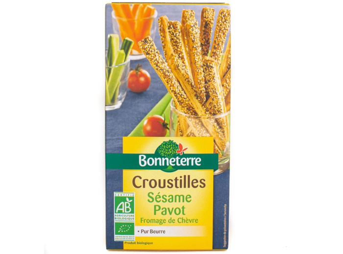 Croustilles Sésame Pavot Fromage de Chèvre Bio 100g
