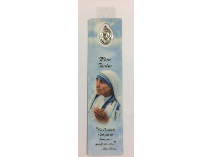 Signet plastifié avec médaille- MERE TERESA