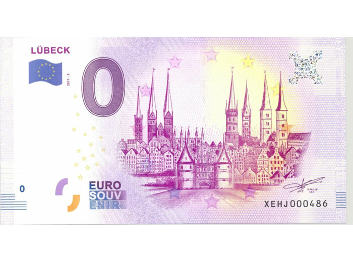 ALLEMAGNE 2017-2 LUBECK BILLET SOUVENIR 0 EURO TOURISTIQUE NEUF